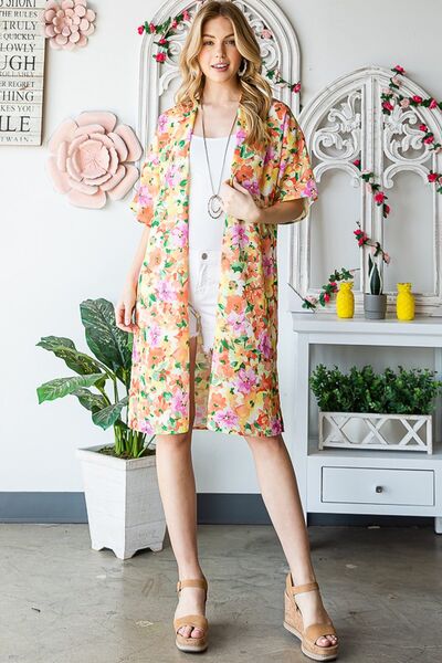 Heimish Multi Color Floral Open Cardigan Plus Size