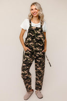 Haptics Comfy Camouflage Print Overalls Jumpsuits
