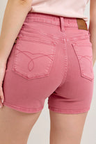 Judy Blue Rose with Pink Back Pocket Embroidery Shorts