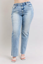 Judy Blue Mid Rise Light Wash Dad Jeans