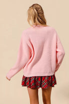 SO ME Pink Merry Christmas Tinsel Lettering Sweater