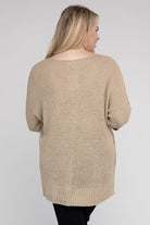 eesome Plus Size Crew Neck Knit Sweater eesome