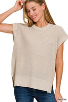 Zenana Dark Green Oversized Crew Neck Sweater