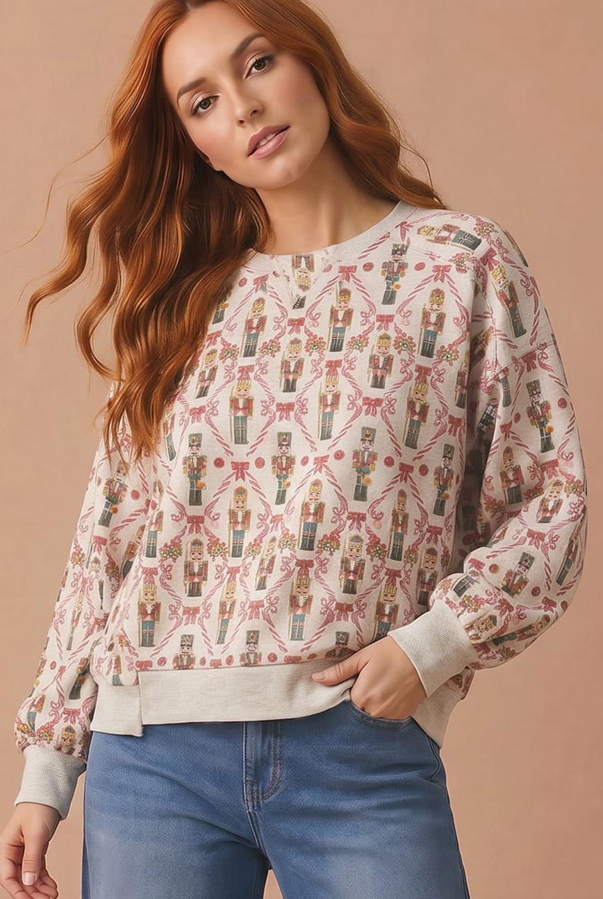 Haptics Nutcracker Sweet Printed Sweatshirt