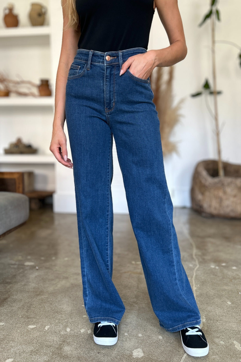 Judy Blue High Rise Straight Jeans Trendsi