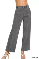 Zenana Ash Black Straight Leg Utility Pocket Jeans ASH BLACK