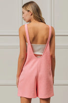 BiBi Blush Pink Texured Jacquard Romper with Side Pockets