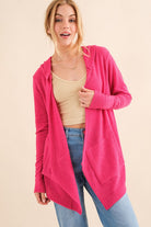 And The Why Coral Long Sleeve Open Cardigan Hoodie