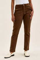 Judy Blue High Waist Aurora Weekender Jeans with Knee Darts C Mahogany MAHOGANY