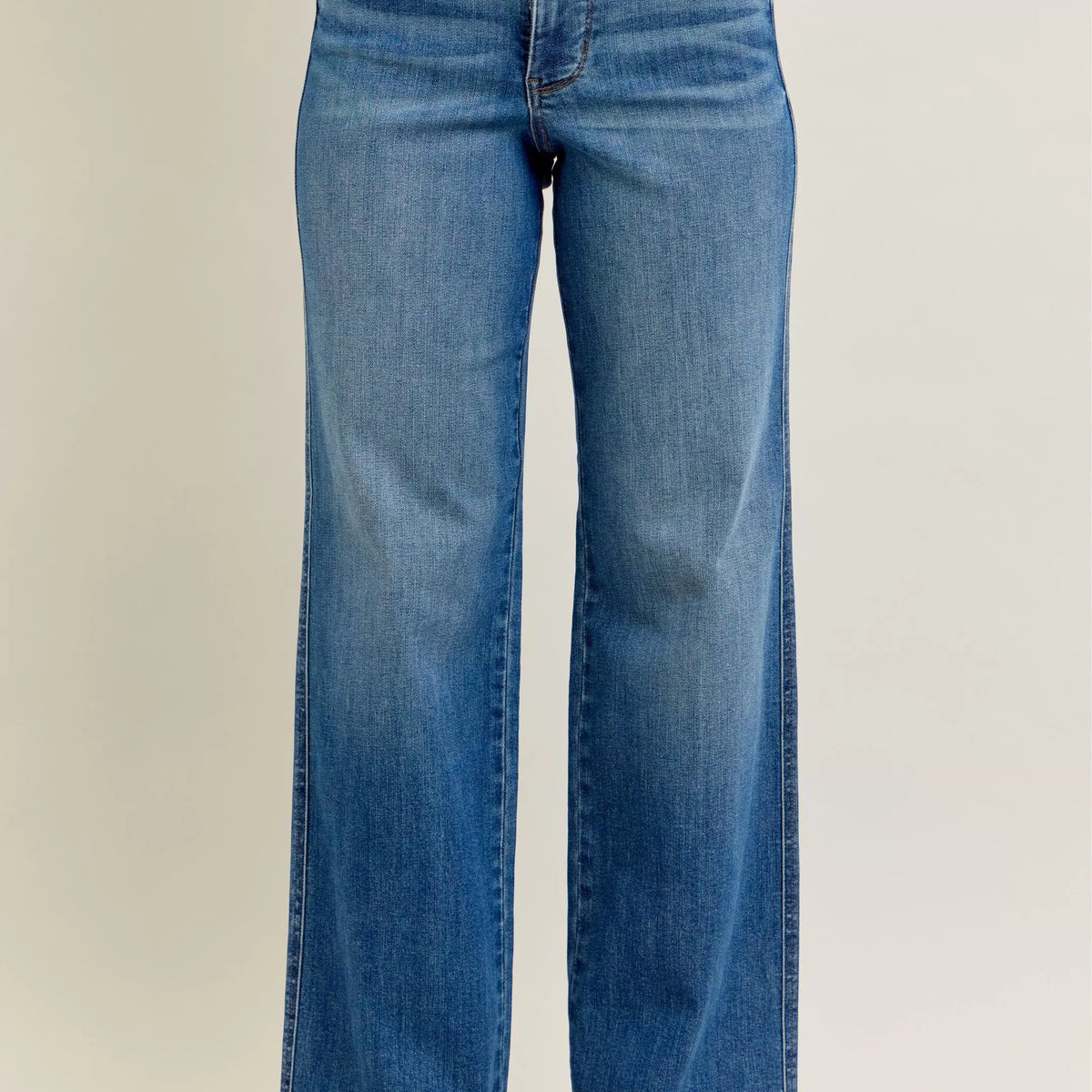 Judy Blue Medium Washed High Waist Tummy Control Chew Hem Destroyed Wi ...