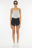 KanCan High Rise Black Denim Shorts Kan Can USA