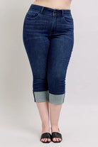 Judy Blue High-Waist Double Waist Band Cuffed Skinny Jeans