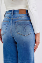 Judy Blue Retro High Waist Wide Leg With Cuff Jeans Jeans