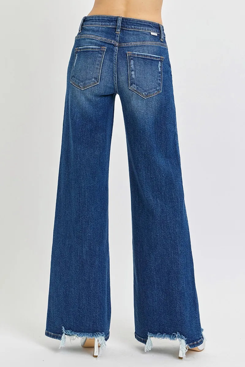 RISEN Mid Rise Wide Jeans