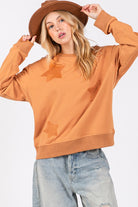 SAGE + FIG Star Patch Long Sleeve Sweatshirt Shirts & Tops