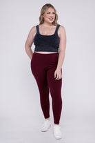 Zenana Plus Premium Cotton Full Length Leggings ZENANA