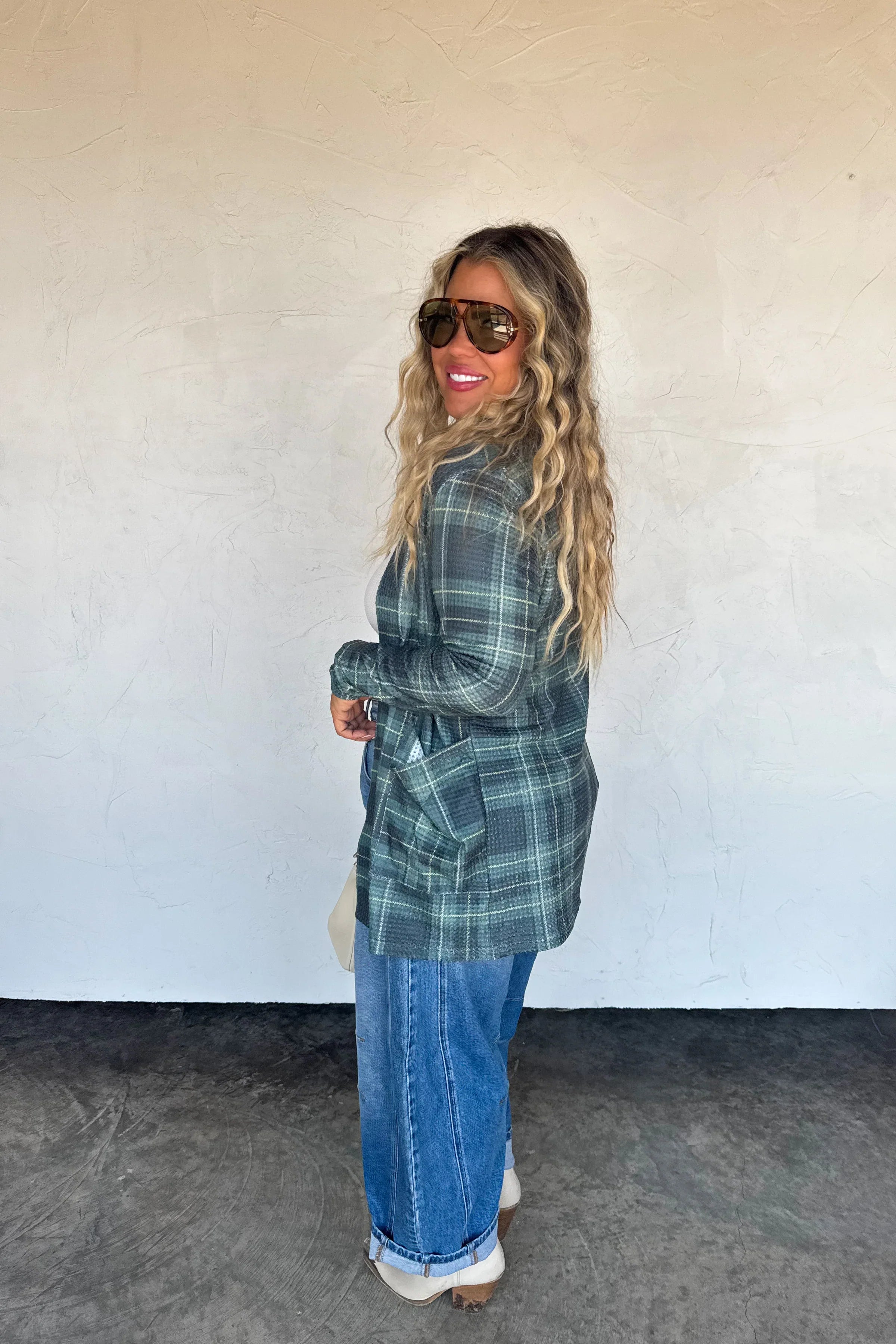 PREORDER: Blakeley Plaid Lola Cardigans Womens