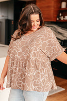 Mittoshop Mocha Petals V-Neck Top Ave Shops