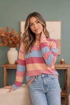 Haptics Sunny Stripes Long Sleeve Knit Top