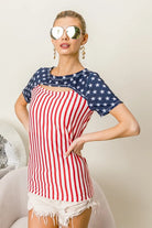 BiBi American Flag Theme Front Cut Out Top