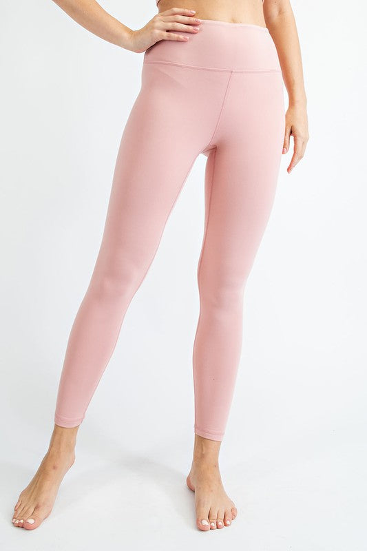 Rae Mode Butter Soft Basic Full Length Leggings Pink Rae Mode