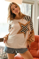 BiBi Star Patchwork Mixed Long Sleeve Top