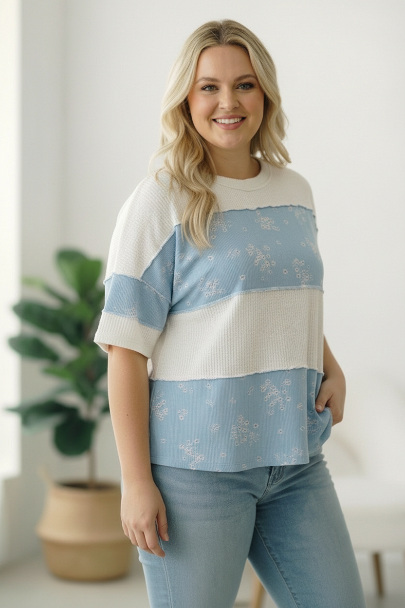 Haptics Violets are Blue Colorblock Top