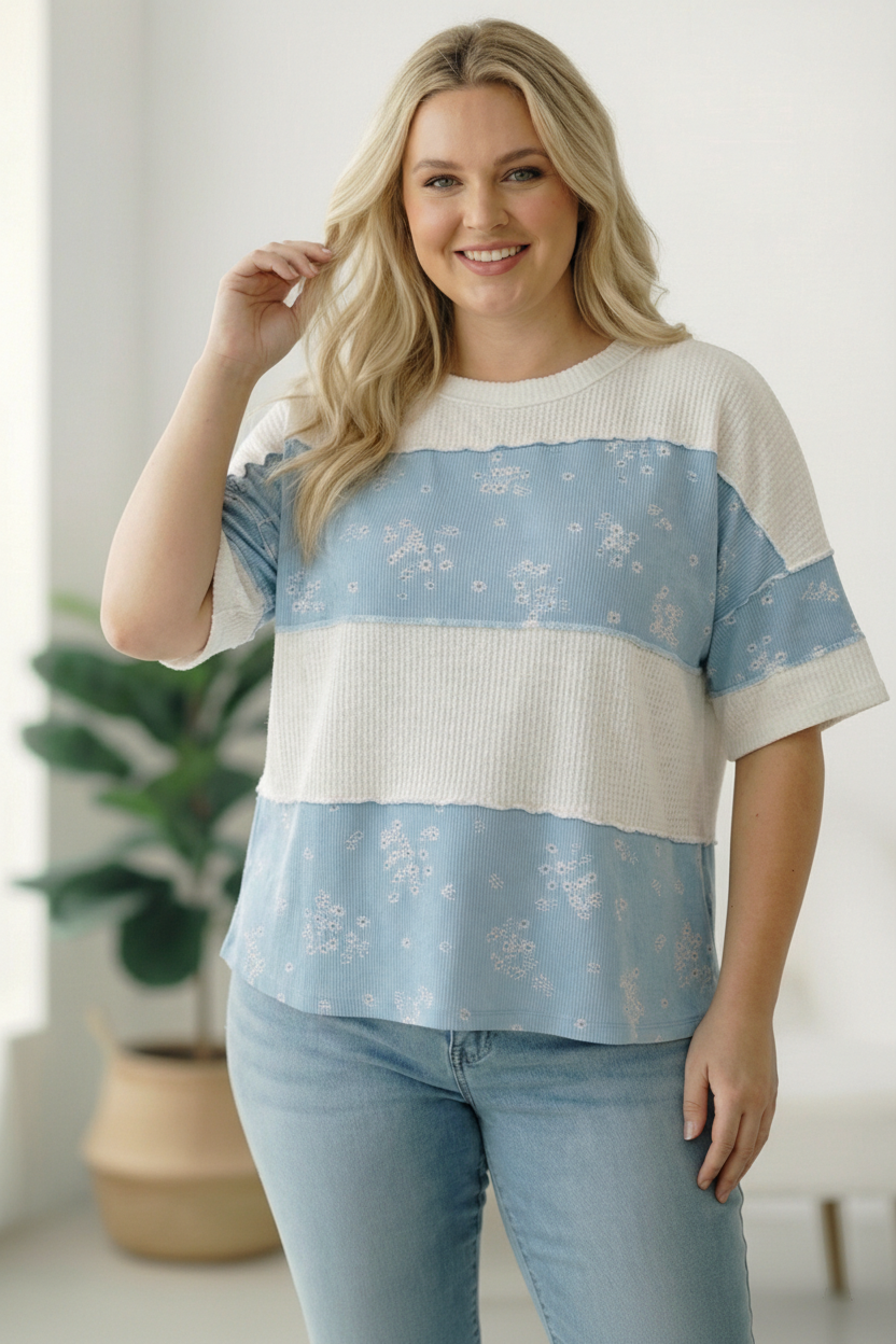 Haptics Violets are Blue Colorblock Top