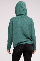 Zenana Hooded Brushed Melange Hacci Sweater ZENANA