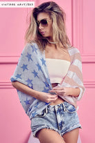 BiBi American Flag Theme Cocoon Knit Cardigan