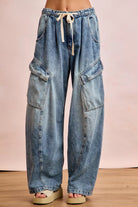 BiBi Baggy Barrel Jeans With Cargo Pockets