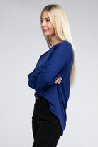 Zenana Cotton Raglan Sleeve Thumbhole Top ZENANA