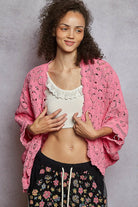 POL Floral Pattern Open Front Cardigan