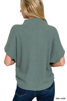 Zenana Ash Jade Mock Neck Top and Pants Sweater Set