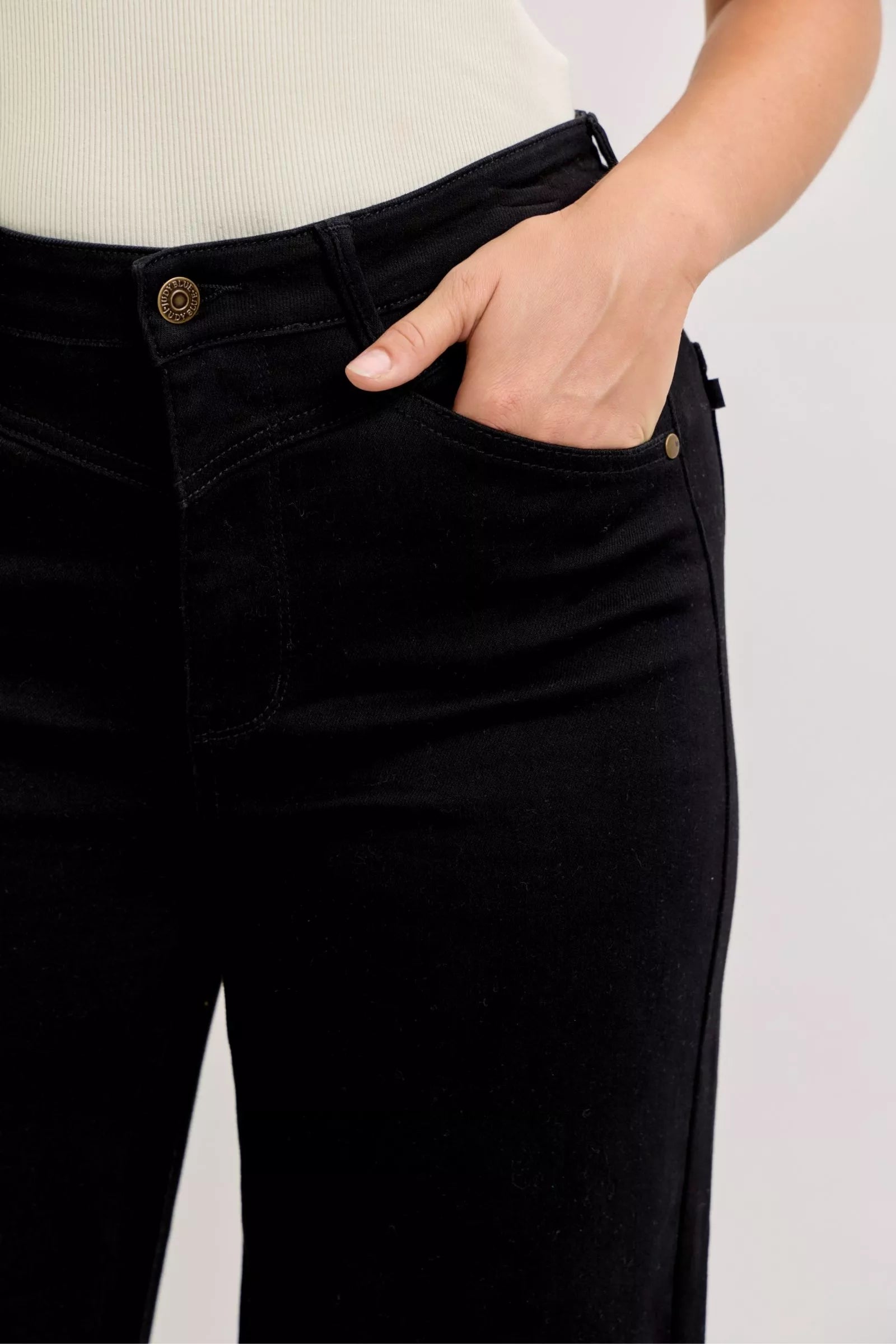 Judy Black Blue High-Waisted Wide Leg Jeans