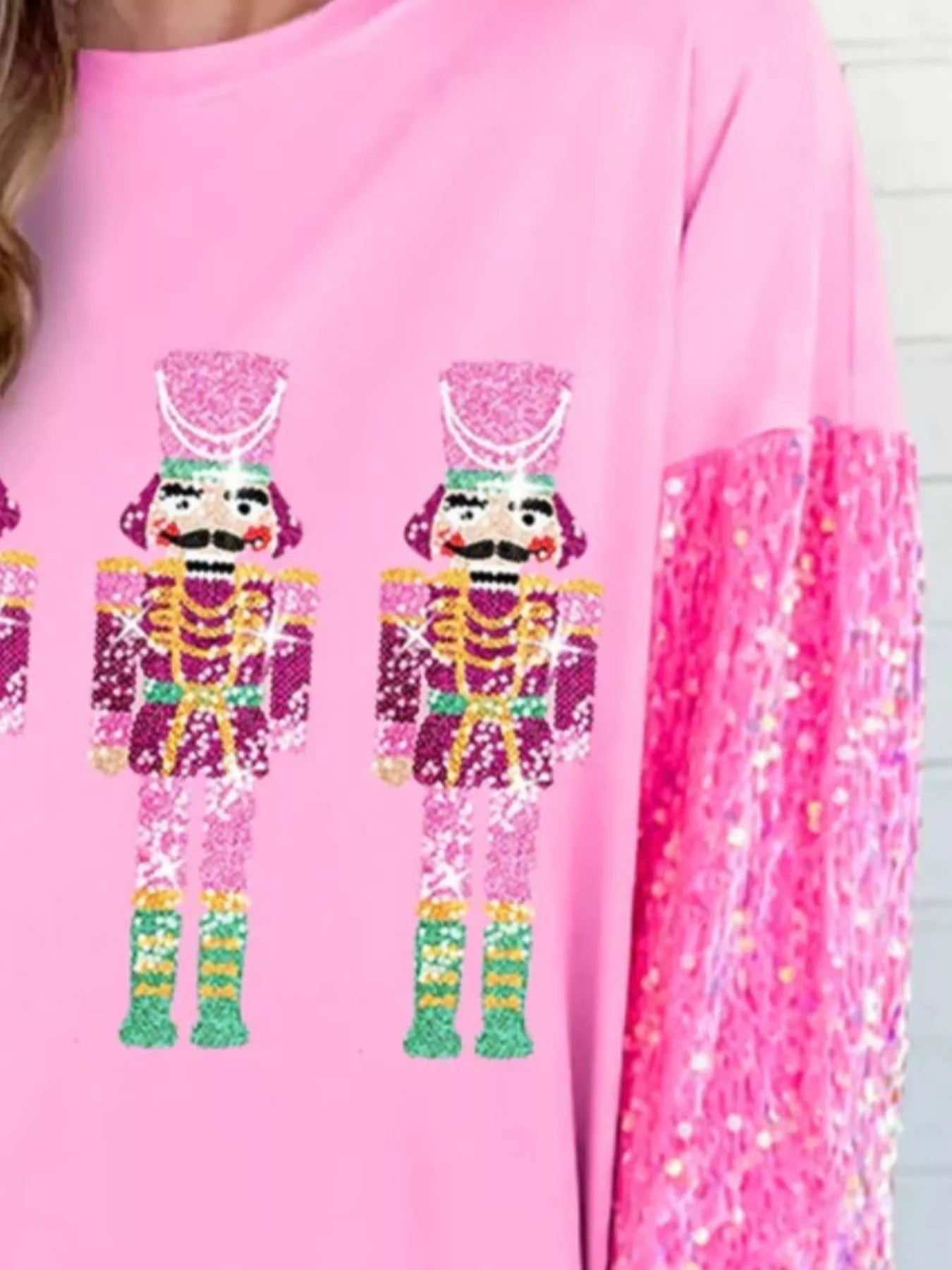 Preorder: Christmas Theme Sequin Long Sleeve Sweatshirt