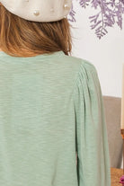 BiBi Sage Slub Terry Puff Shoulder Sweatshirt
