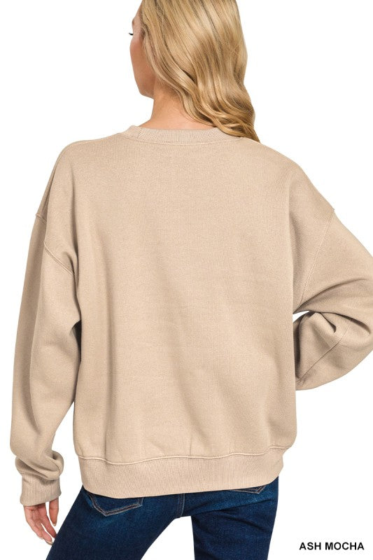Zenana Dark Pink Fleece Long Sleeve Top and Sweatpants Set