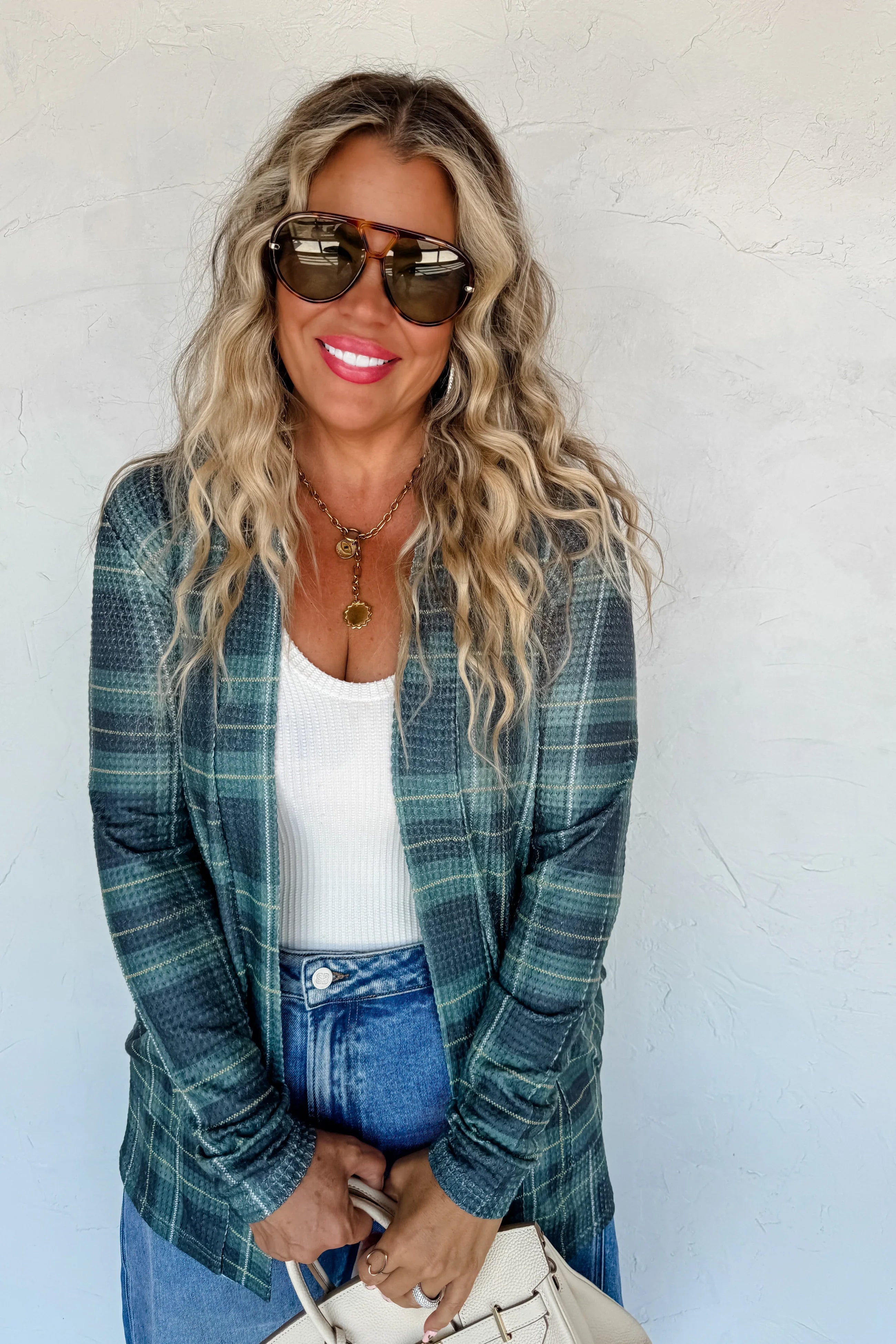 PREORDER: Blakeley Plaid Lola Cardigans Womens