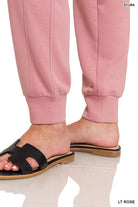 Zenana Brown Scuba Crewneck Pullover & Joggers 2 Piece Set