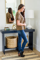 Hailey & Co Spotted Animal Print Blouse Final Sale Ave Shops