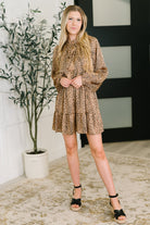 Oddi A Cheeky Little Time Tiered Dress in Pecan Brown Womens