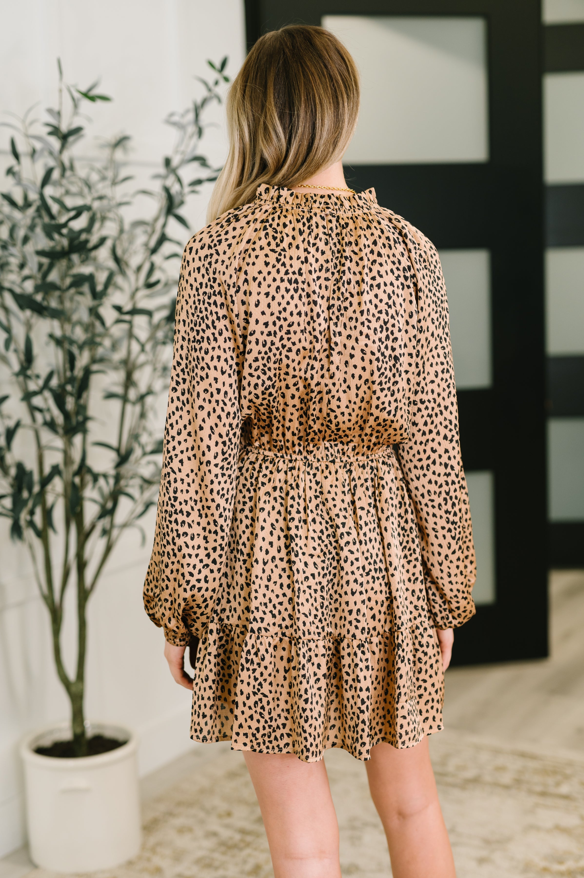 Oddi A Cheeky Little Time Tiered Dress in Pecan Brown Womens