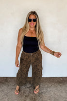 PREORDER: BLAKELEY Bex Cheetah Barrel Jeans (Stretchy) Womens