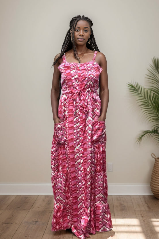 White Birch Abby Road Hot Pink Maxi Dress Boutique Simplified