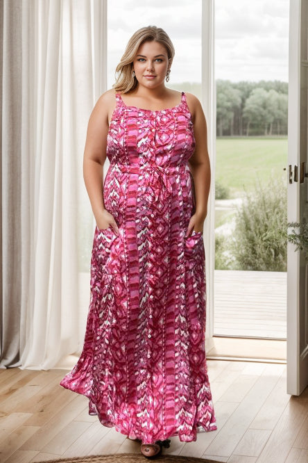 White Birch Abby Road Hot Pink Maxi Dress Boutique Simplified