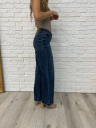 Judy Blue Addie Mid Rise Vintage Wash Wide Leg Jeans Womens