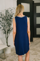 Dear Scarlett Airloom Trim Detail Mini Tank Dress in Navy Womens