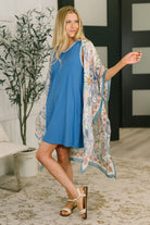 Dear Scarlett Airloom Trim Detail Mini Tank Dress in Ocean Blue Womens