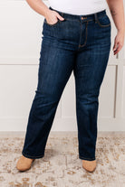 Judy Blue Alaina High Rise Classic Straight Jeans Denim